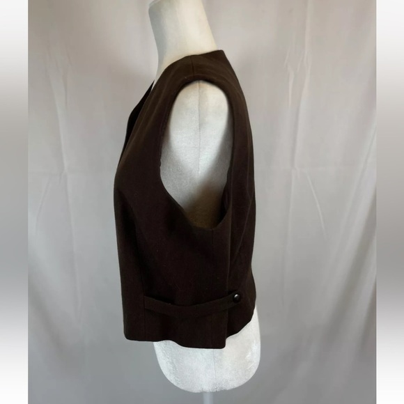 Vintage Worthington vest Wool Women's 14 Chocolate Brown Fully Lined waistcoat - Picture 6 of 15